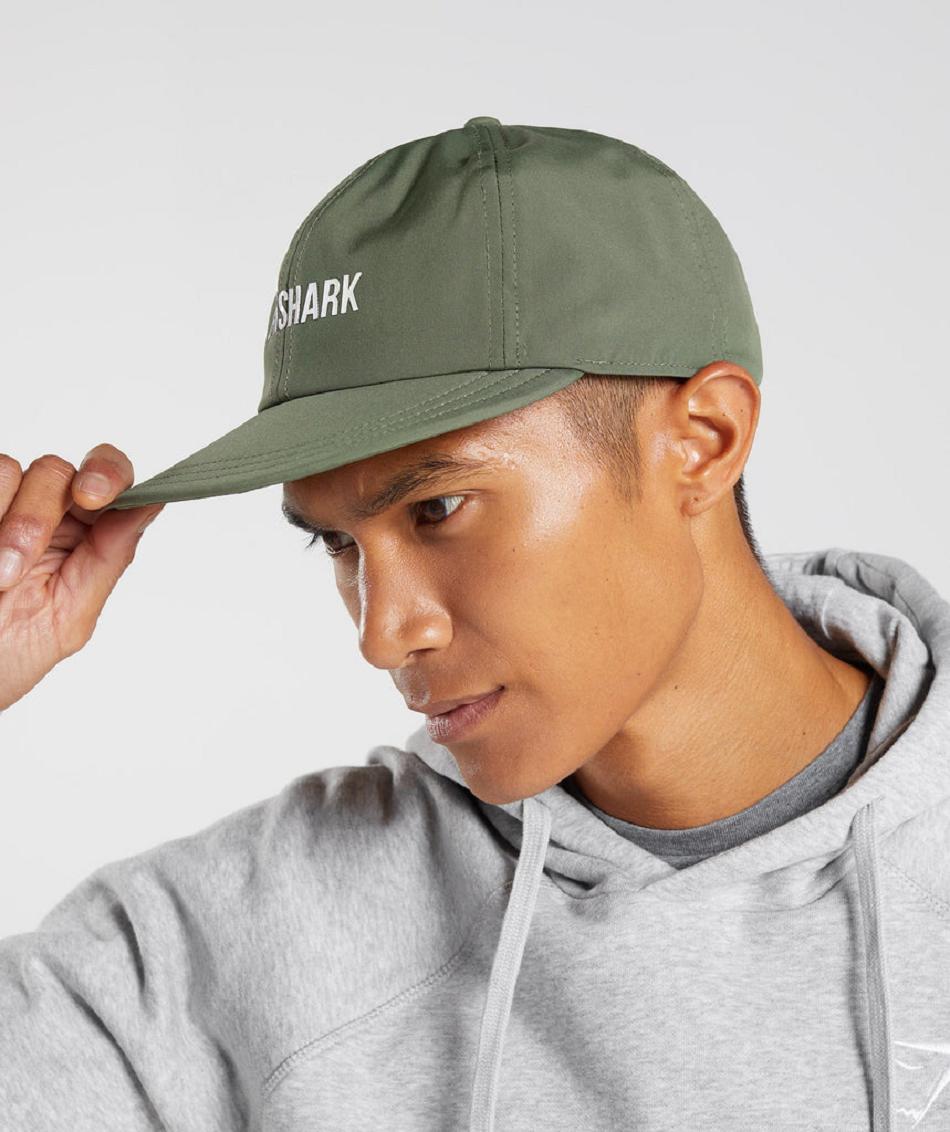 Gymshark Flat Peak Cap Accessories Šeširi Maslinasto Zelene | HR 2073TCE